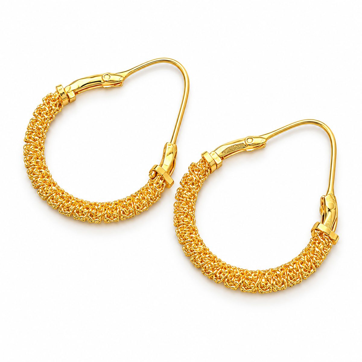 Gold Woven Hoop Earrings