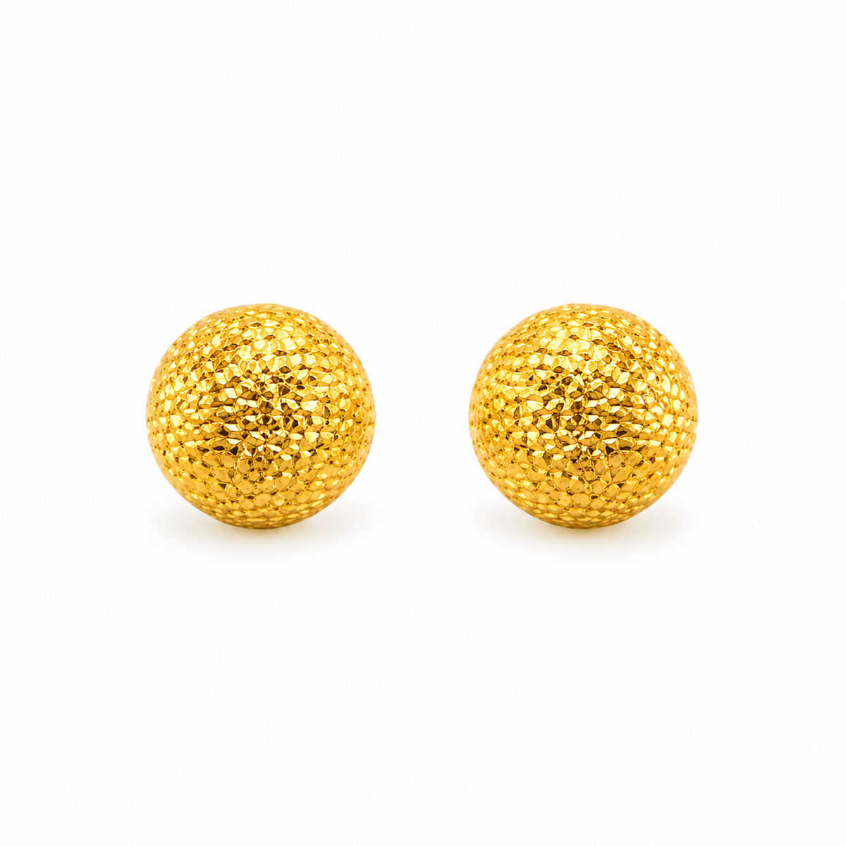 Golden Textured Ball Studs