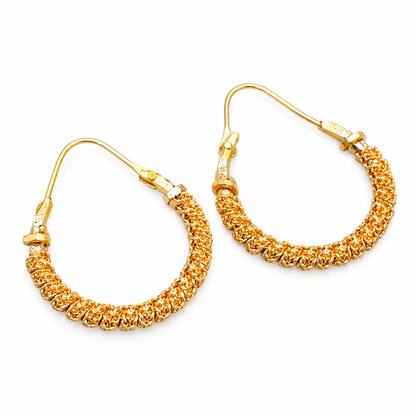 Gold Textured Hoop Earrings