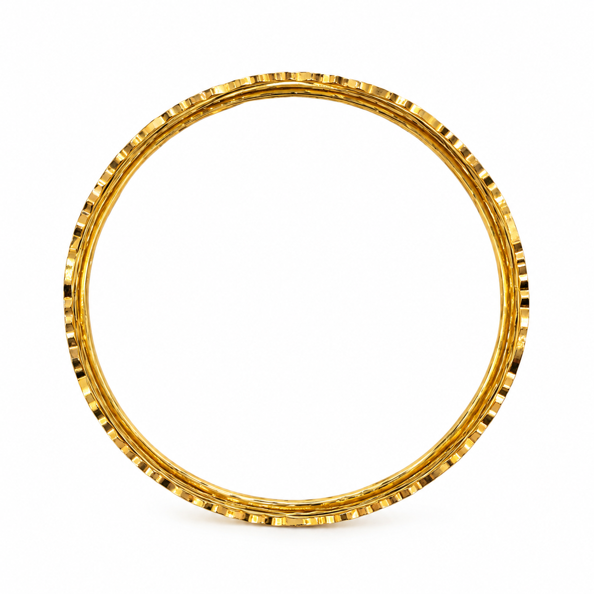 Elegant Gold Multi-Layer Textured Bangles