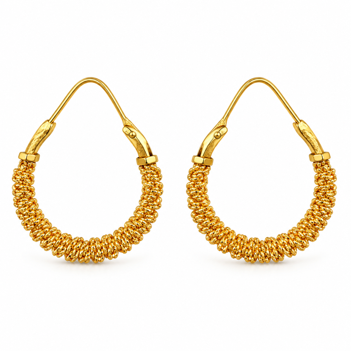 Gold Textured Hoop Earrings
