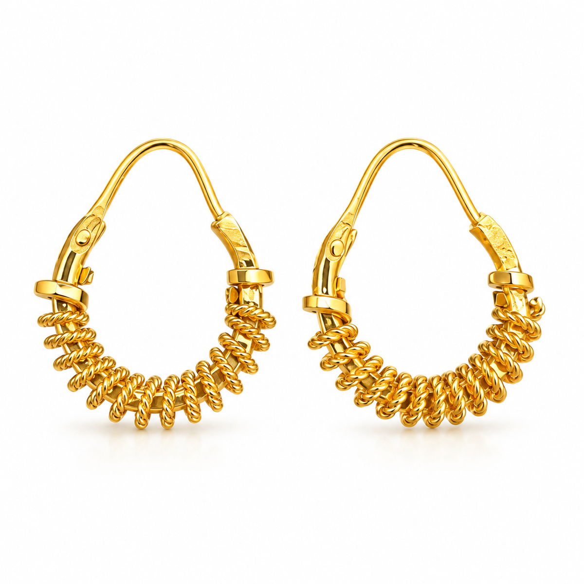 Gold Twisted Hoop Earrings