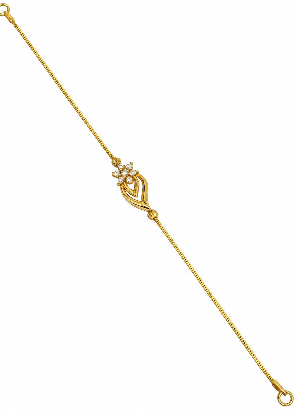 Floral center chain bracelet
