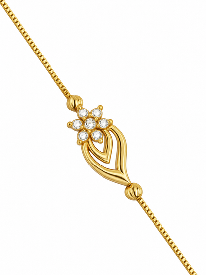 Floral center chain bracelet