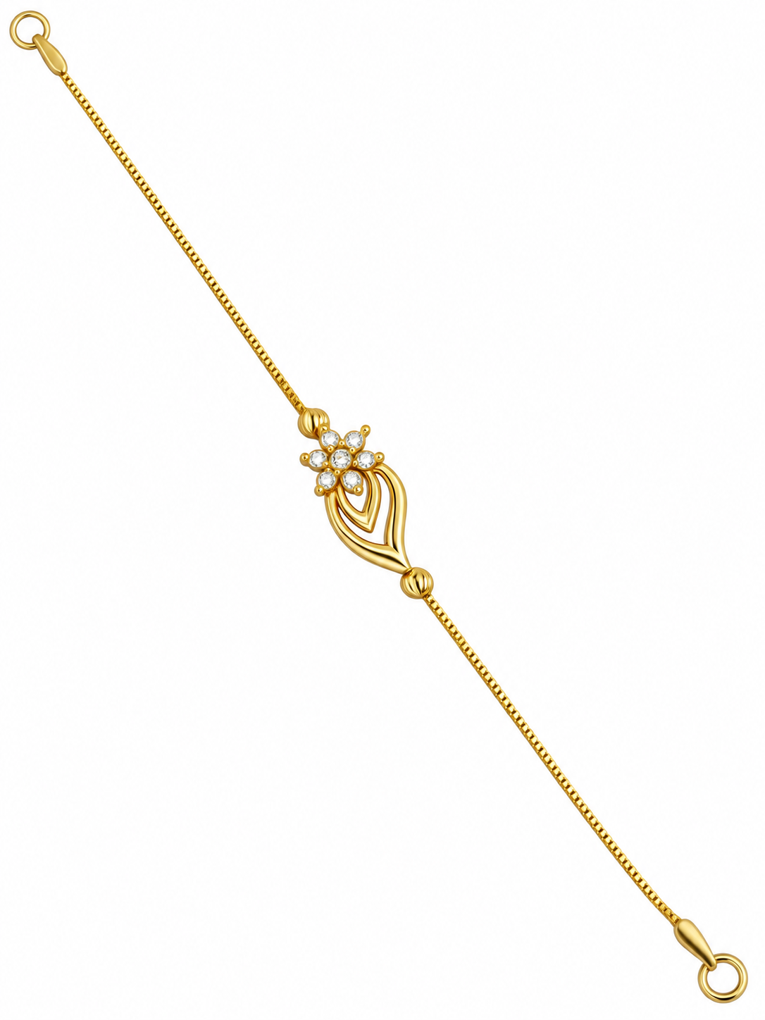 Floral center chain bracelet