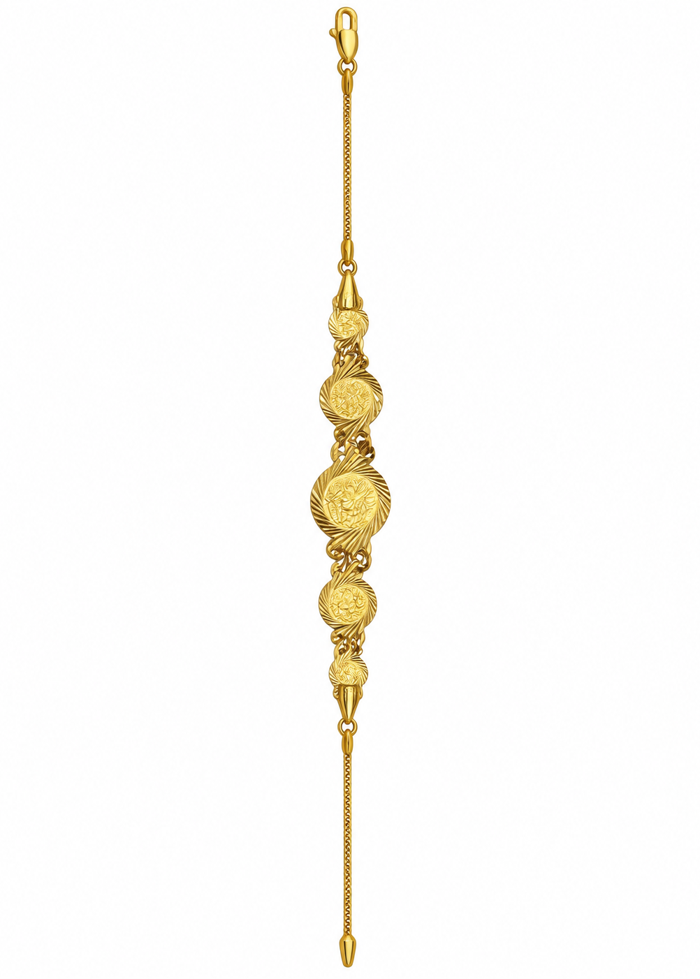 Gold coin link bracelet
