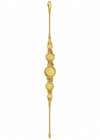 Gold coin link bracelet