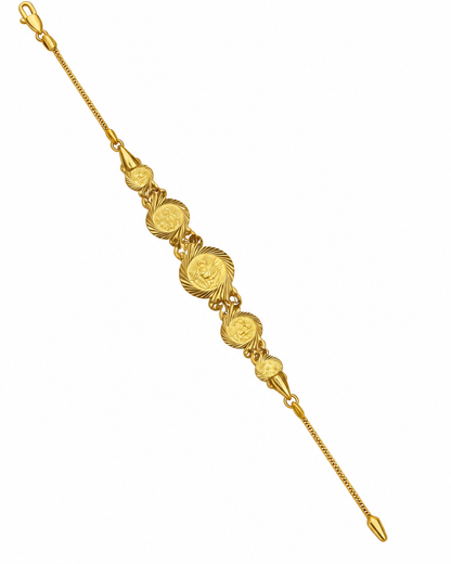 Gold coin link bracelet