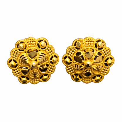 Golden Filigree Floral Studs