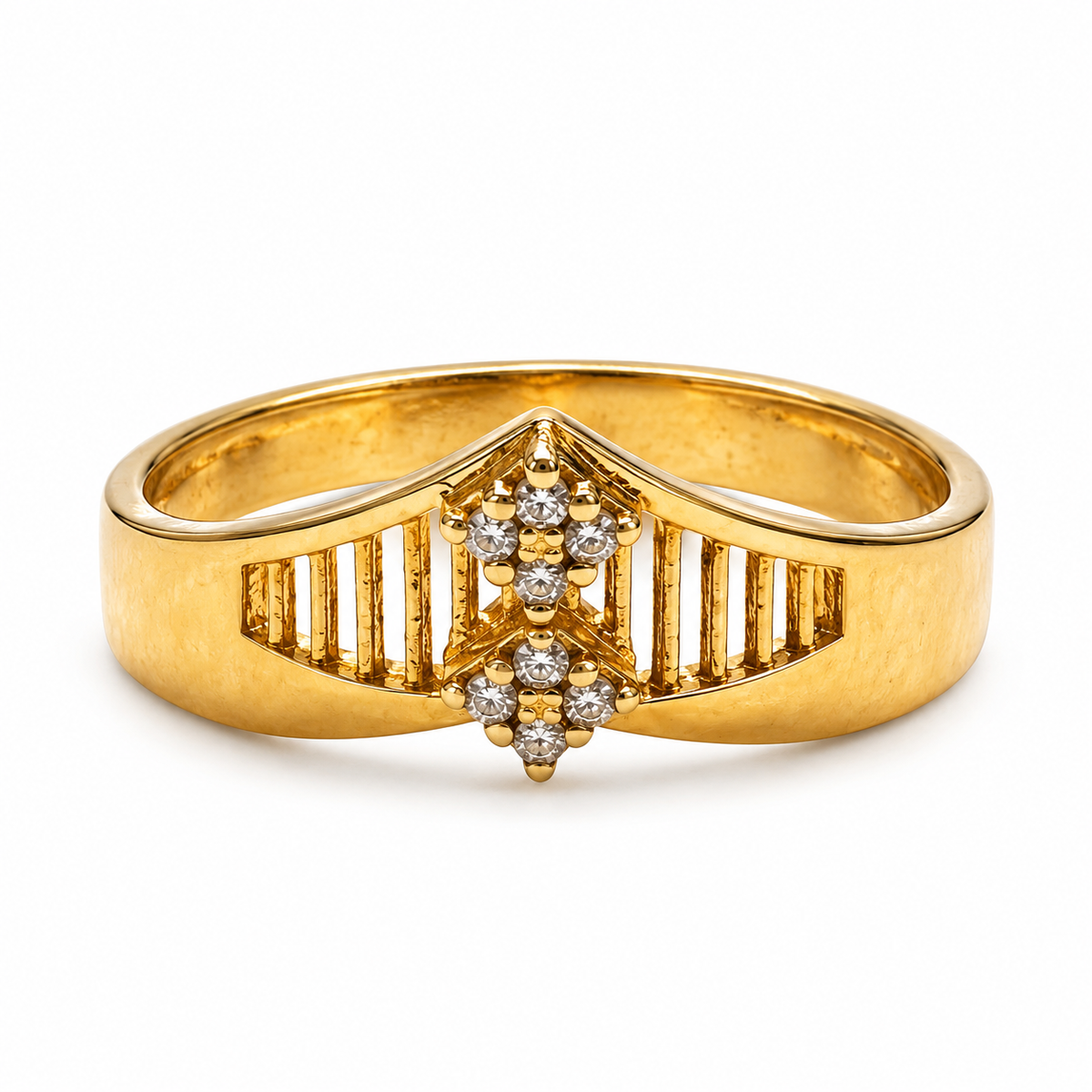 Gold Crystal Cluster Statement Ring