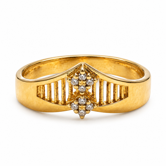 Gold Crystal Cluster Statement Ring