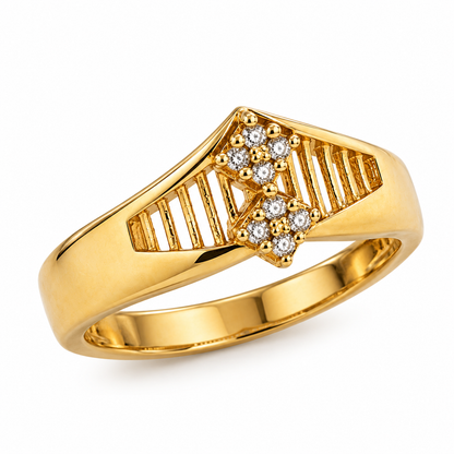 Gold Crystal Cluster Statement Ring