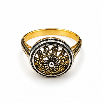 Gold Filigree Medallion Ring